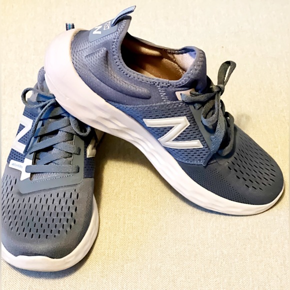 New Balance® Fresh Foam Sport v2; Color:Ocean Grey/Logwood/Silver - Picture 1 of 4